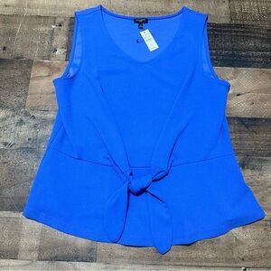 Talbots Blue Tie Front Tank